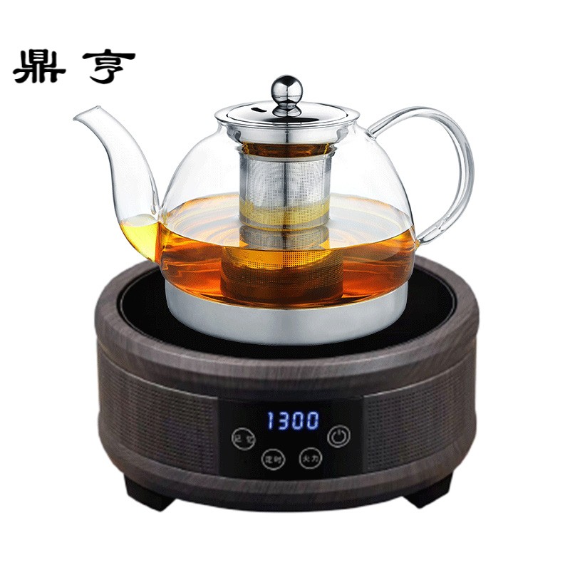 鼎亨玻璃煮茶壶电磁炉专用平底烧水壶养生家用透明泡茶套装电陶炉