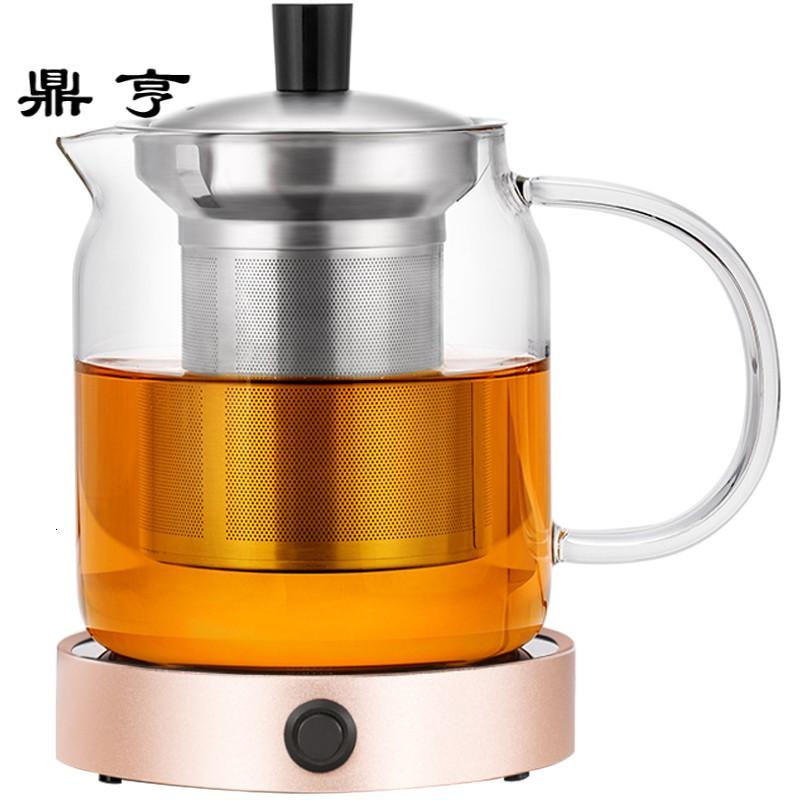 鼎亨玻璃茶壶耐高温过滤可电加热恒温红茶茶具家用泡茶器茶具套装