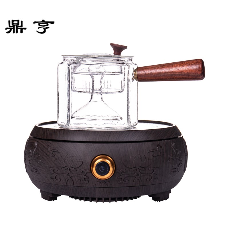 鼎亨耐热玻璃煮茶器全自动电陶炉煮茶壶蒸茶黑茶普洱侧把壶茶具茶