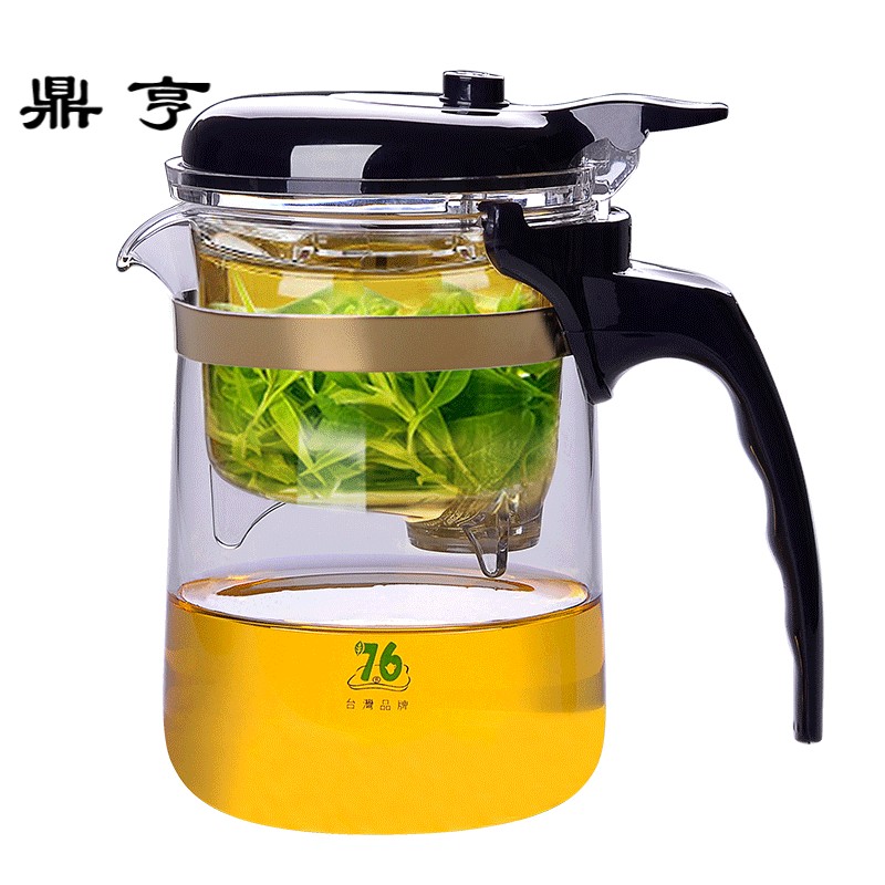 鼎亨台湾飘逸杯家用便携茶水分离泡茶壶玻璃耐热家用茶具套装茶道