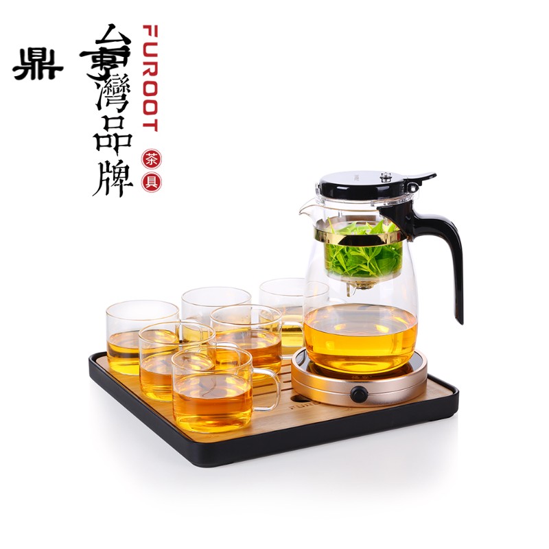 鼎亨台湾品牌FUROOT飘逸杯泡茶壶玻璃茶壶过滤冲茶器家用茶具套装
