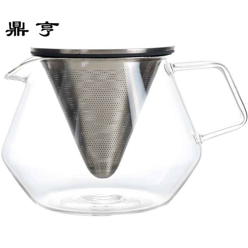 鼎亨现货日本进口耐热玻璃不锈钢过滤茶壶茶具花茶红茶家用泡茶
