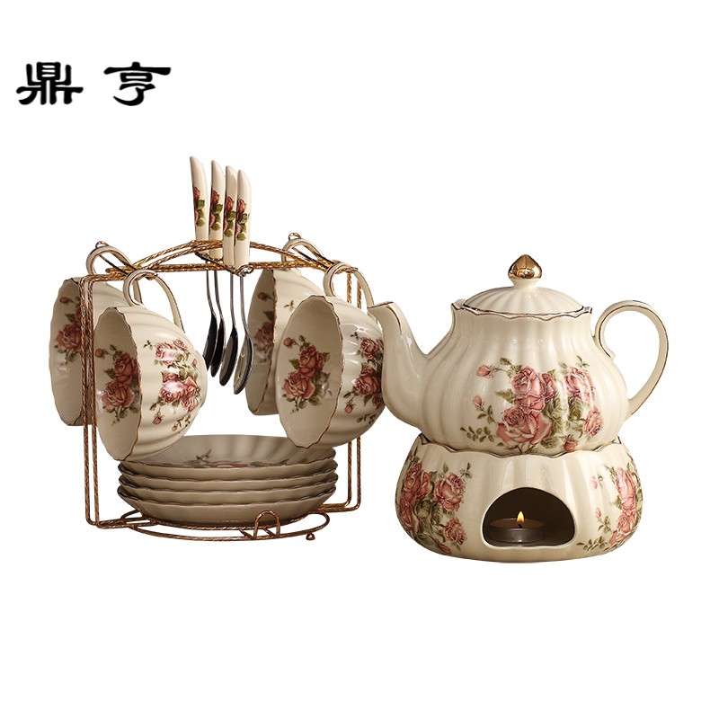 鼎亨花茶茶具套装陶瓷家用玻璃耐热欧式下午茶煮水果茶壶花茶杯