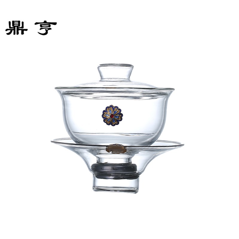 鼎亨日式懒人石磨半自动功夫茶具套装时来运转玻璃泡茶壶茶杯盖碗