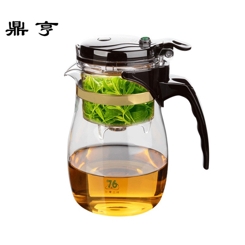 鼎亨台湾长嘴泡茶壶过滤内胆玲珑杯茶水分离家用玻璃飘逸杯茶具套