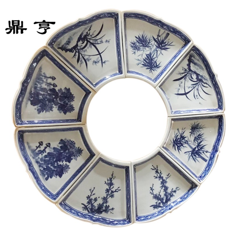 鼎亨景德镇青花陶瓷大盘 直径一米海鲜陶瓷盘 超大号青花80cm陶瓷