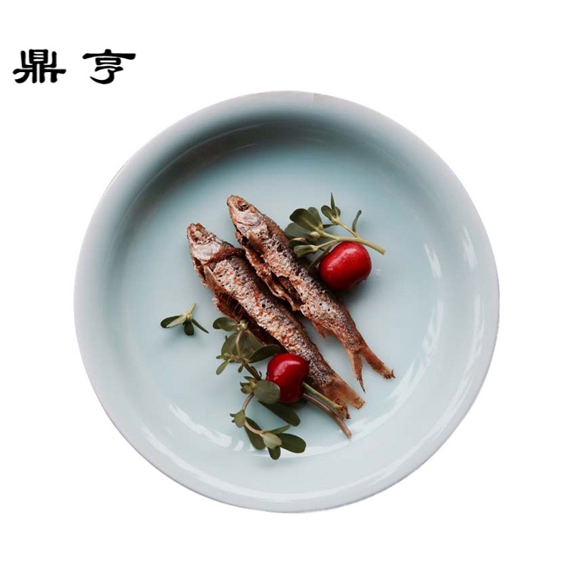 鼎亨原创手工盘子陶瓷菜盘子家用景德镇陶瓷餐具中式创意餐具圆形