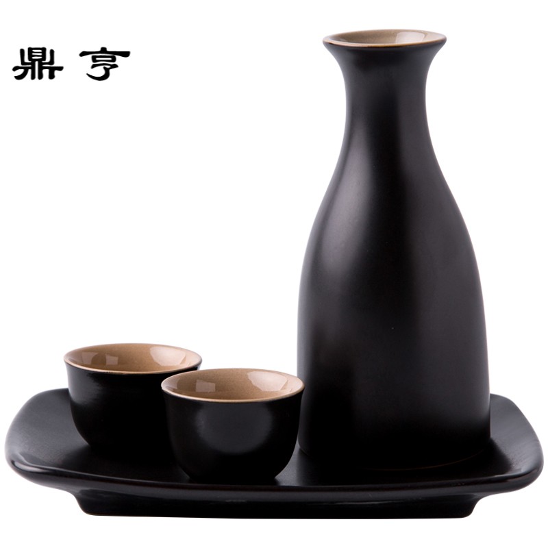 鼎亨创意个性日式酒具套装一壶两杯陶瓷家用小酒盅分酒器清酒壶白