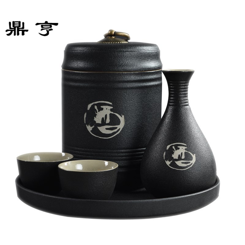 鼎亨日式粗陶瓷温酒器烫酒壶家用黄酒暖酒器加热清酒壶酒具白酒杯