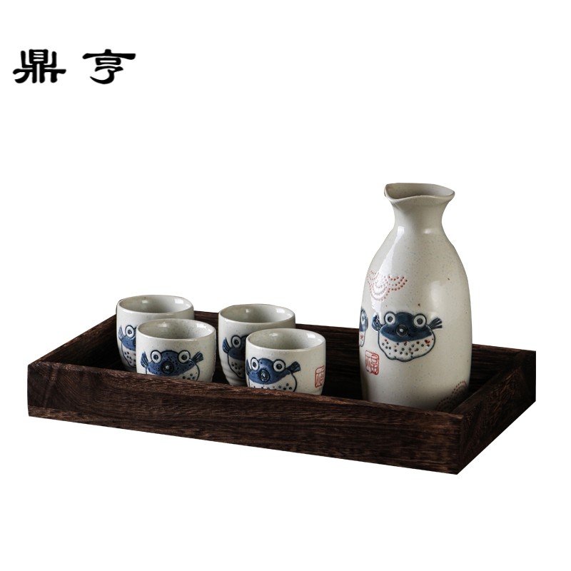 鼎亨日式和风清酒壶酒杯清酒具套装 陶瓷创意釉下彩日本酒盅酒器