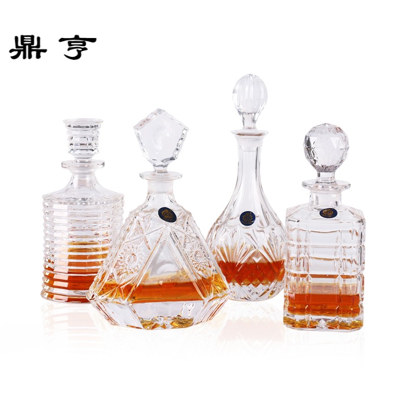 鼎亨欧式创意水晶玻璃威士忌红酒瓶带盖酒樽红酒醒酒器家用洋酒烈