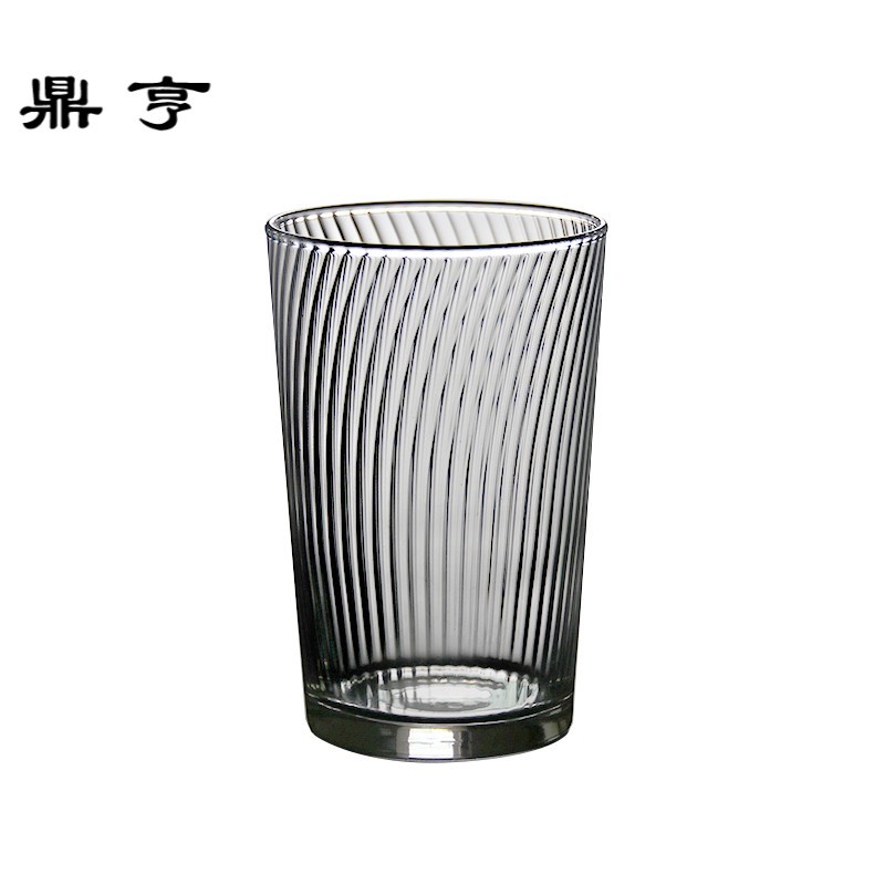 鼎亨日本进口石塚硝子透明条纹玻璃杯水杯果汁杯冷饮杯绿茶杯