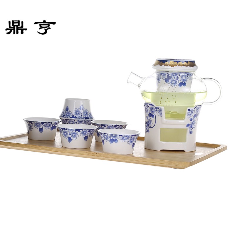 鼎亨欧式下午茶玻璃陶瓷茶具整套套装泡红茶普洱茶花茶壶花茶杯