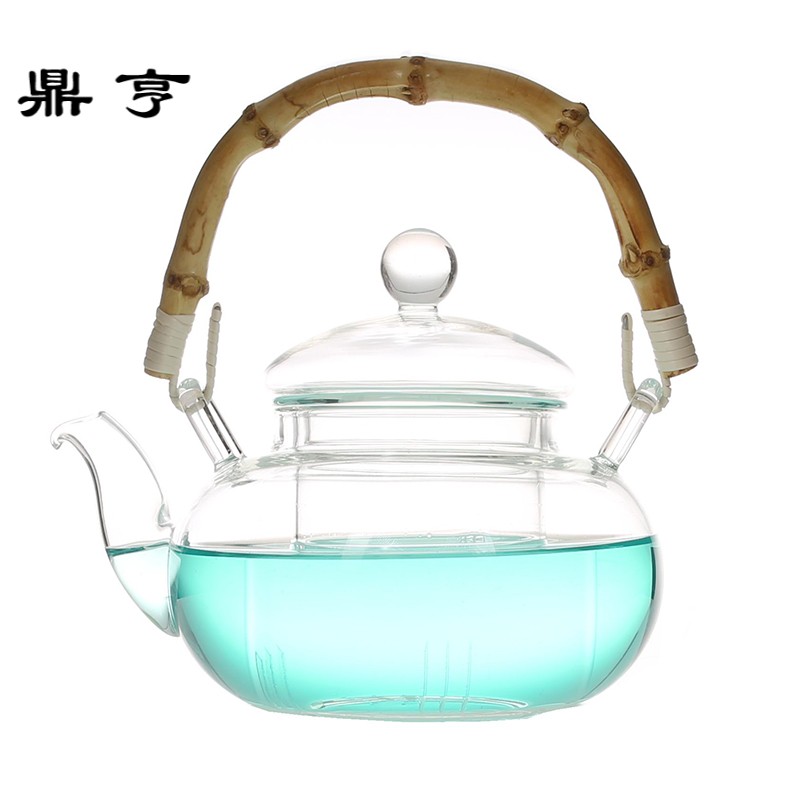 鼎亨玻璃茶具 过滤花茶壶 耐高温耐热花茶杯 下午茶套装(550毫