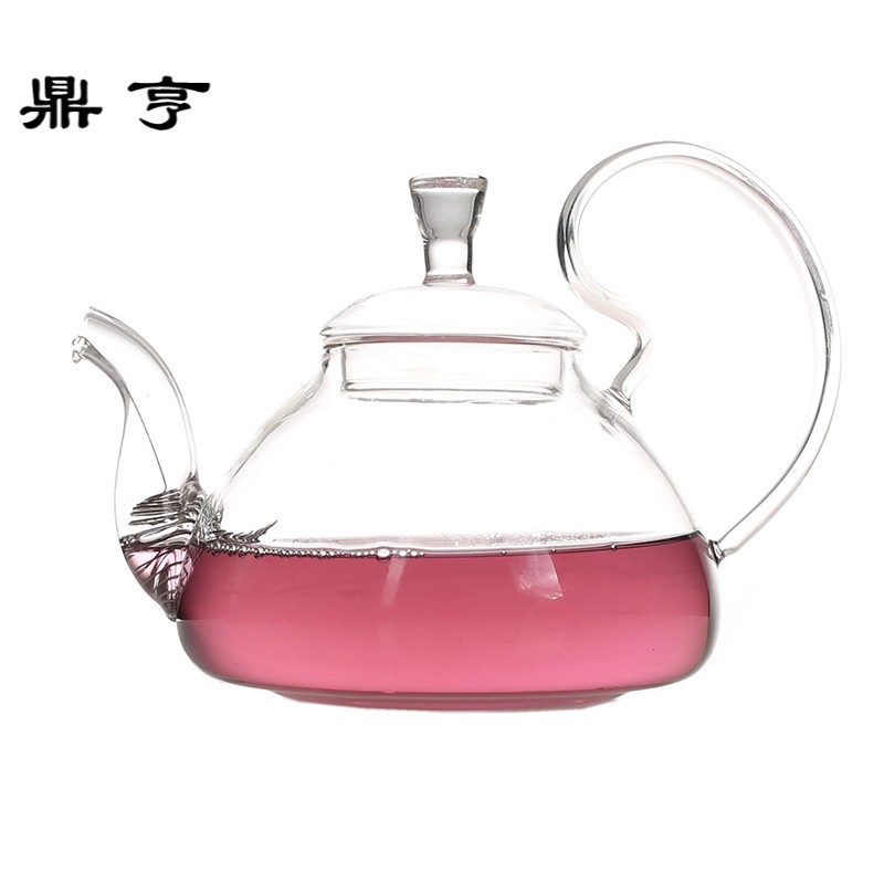 鼎亨加厚 耐热高温玻璃泡茶壶茶杯茶具套装过滤 煮水果茶 泡红茶