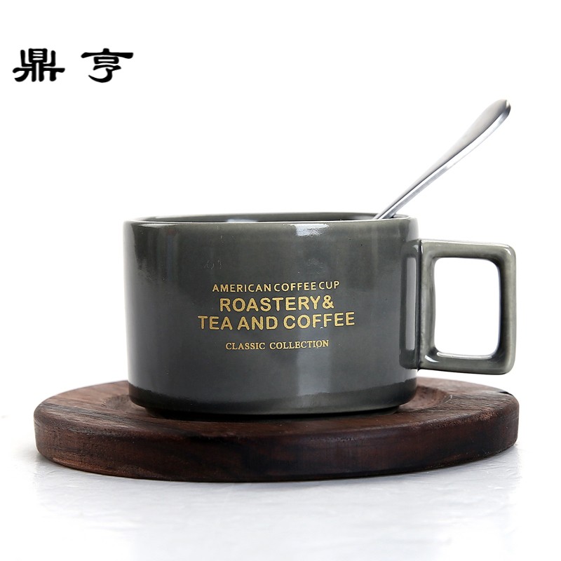 鼎亨意式浓缩下午茶杯欧美式小咖啡杯带碟勺套装家用猫屎咖啡陶瓷