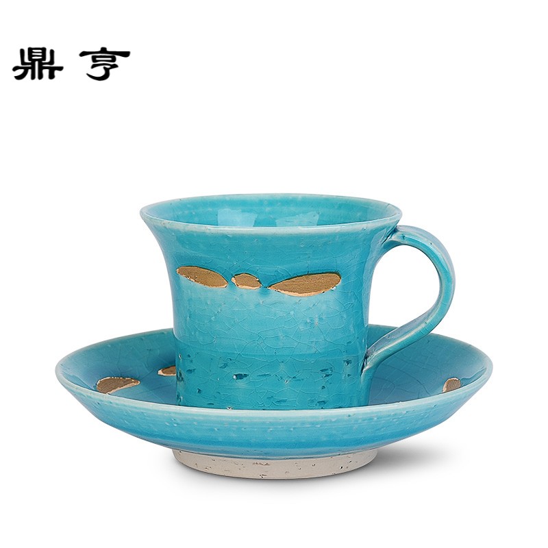 鼎亨日本 京烧清水烧 作家纯手工描金陶瓷杯茶杯子 咖啡杯碟礼品