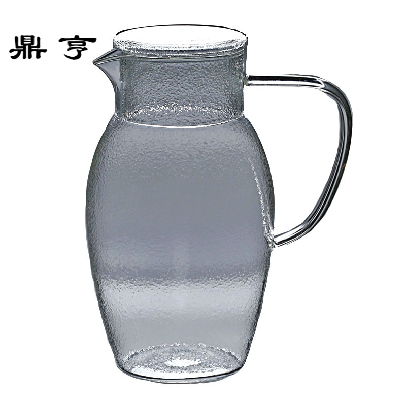 鼎亨日式锤纹玻璃冷水壶大容量耐热高温凉白开水杯扎壶防爆茶壶果