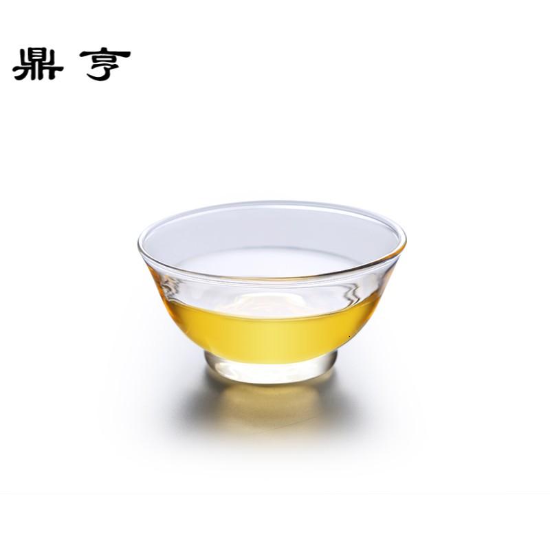 鼎亨高硼硅耐热玻璃花茶杯家用待客品茶透明水杯简约设计泡茶茶具