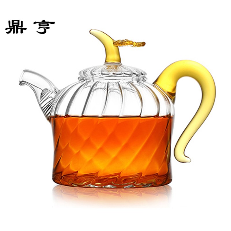 鼎亨耐热玻璃泡茶壶过滤花水果茶具女士家用透明创意套装