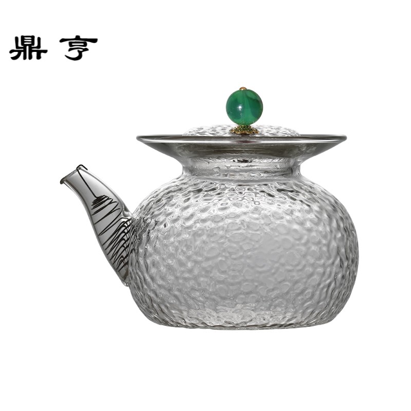 鼎亨耐热锤纹玻璃茶壶日式功夫茶具小号家用过滤花茶泡茶器盖碗手