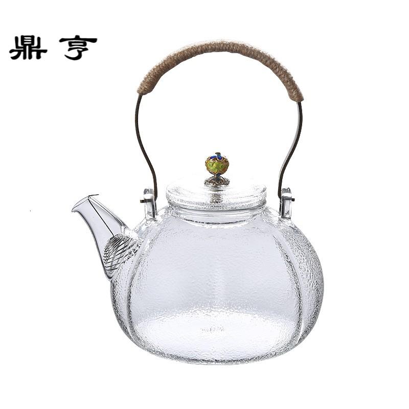 鼎亨玻璃茶壶过滤泡茶器家用透明煮茶壶套装加厚锤纹耐热耐高温茶