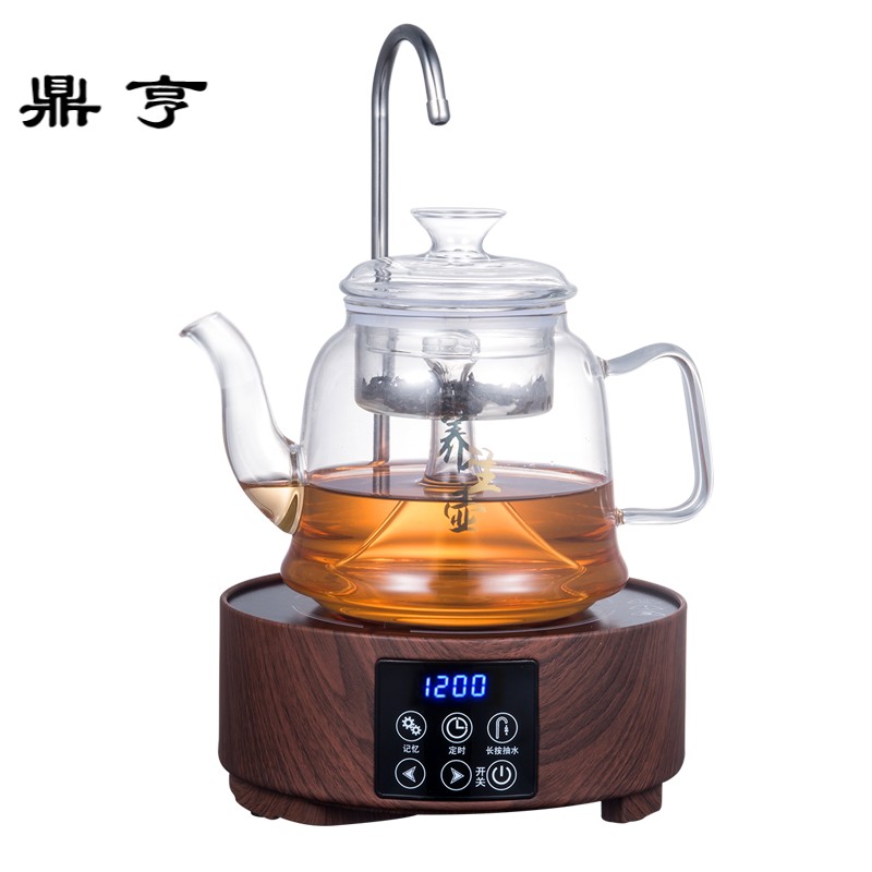鼎亨家用耐热壶全玻璃蒸茶壶自动上水电陶炉蒸汽煮茶器泡普洱茶具
