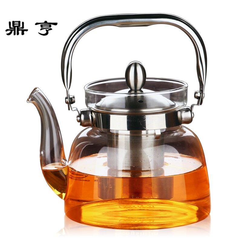 鼎亨玻璃煮茶壶耐热不锈过滤加厚烧水泡茶壶直火壶提梁茶具电陶炉