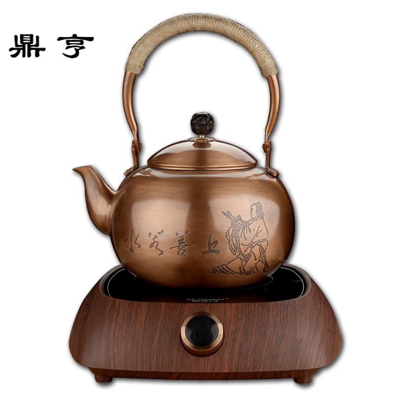 鼎亨铜壶烧水壶复古手工大容量紫铜茶壶纯铜煮茶器煮茶电陶炉套装