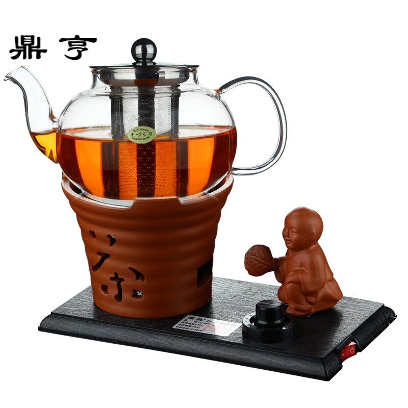 鼎亨耐高温玻璃茶壶黑茶普洱煮茶烧水壶电热茶炉加热器保温泡茶壶
