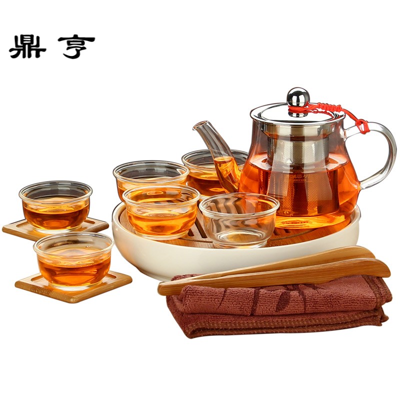 鼎亨耐热高温玻璃功夫茶具套装带茶盘整套小茶壶过滤泡红茶具普洱