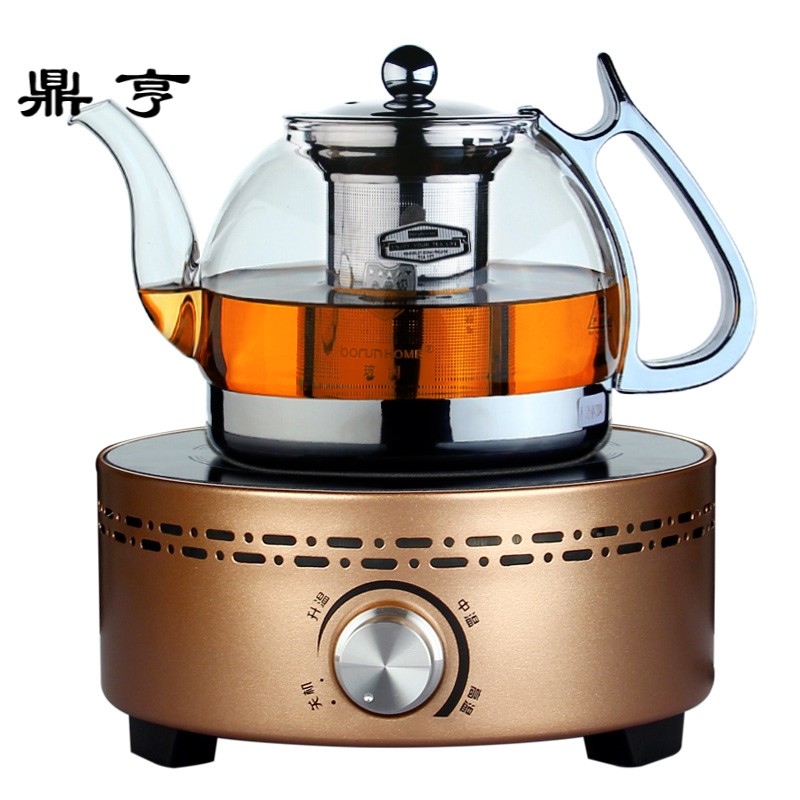 鼎亨电磁炉玻璃茶壶透明耐热加厚不锈过滤加热电陶炉专用烧水煮茶