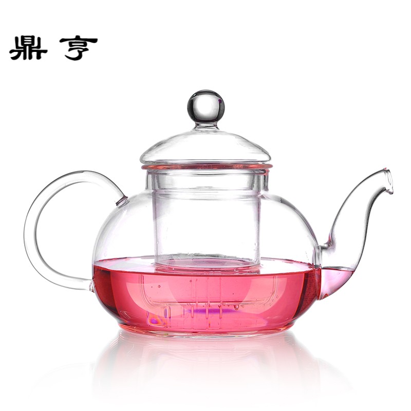 鼎亨玻璃茶壶过滤泡花茶壶套装加热花茶茶壶耐高温花茶具600-80