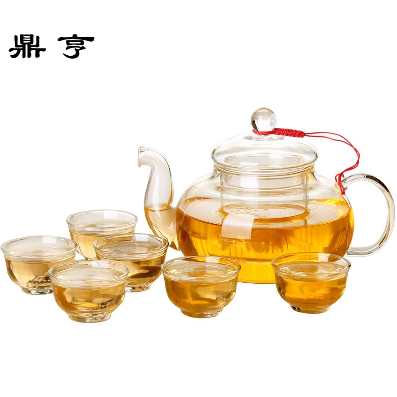 鼎亨耐热玻璃茶壶透明玻璃茶具耐高温花茶壶过滤玻璃套装功夫茶泡