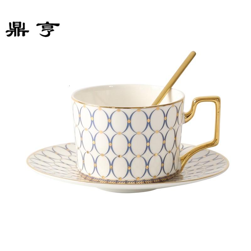 鼎亨咖啡杯欧式咖啡杯套装家用 ins陶瓷咖啡杯带勺英式下午茶茶具