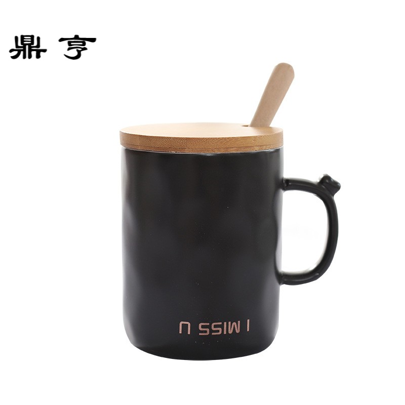 鼎亨新款陶瓷马克杯创意黑白哑光喝水杯办公室家用咖啡奶茶杯学生