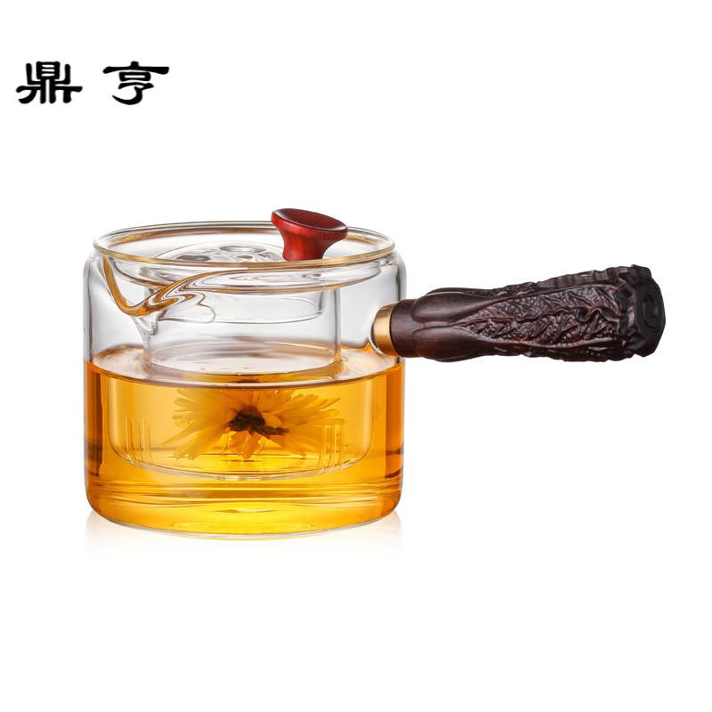 鼎亨日式手工耐热玻璃泡茶壶家用侧把茶壶电陶炉套装耐高温煮茶器