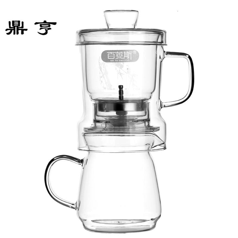 鼎亨透明玻璃茶具套装功夫茶杯壶红茶具家用简约6人自动泡茶器