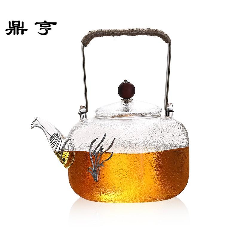 鼎亨日式锤纹耐热玻璃茶壶单壶电陶炉煮茶器泡花茶壶耐高温过滤烧