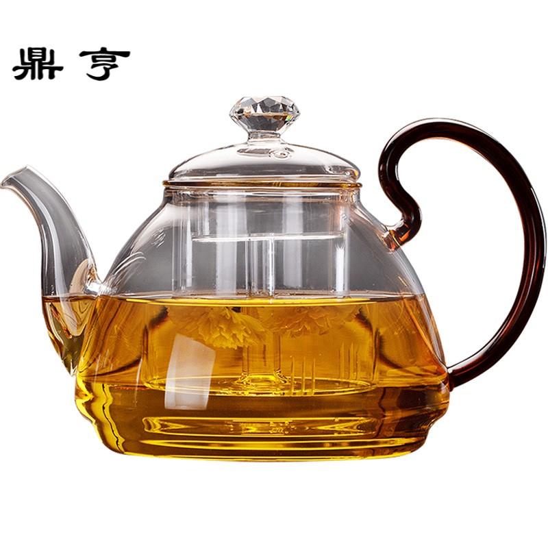 鼎亨茶壶耐高温加厚玻璃煮茶壶家用过滤内胆茶具套装红茶茶具