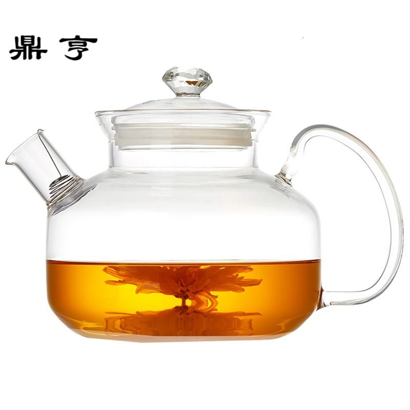 鼎亨 玻璃茶壶耐高温加厚花茶壶过滤水壶耐热玻璃茶具煮茶壶