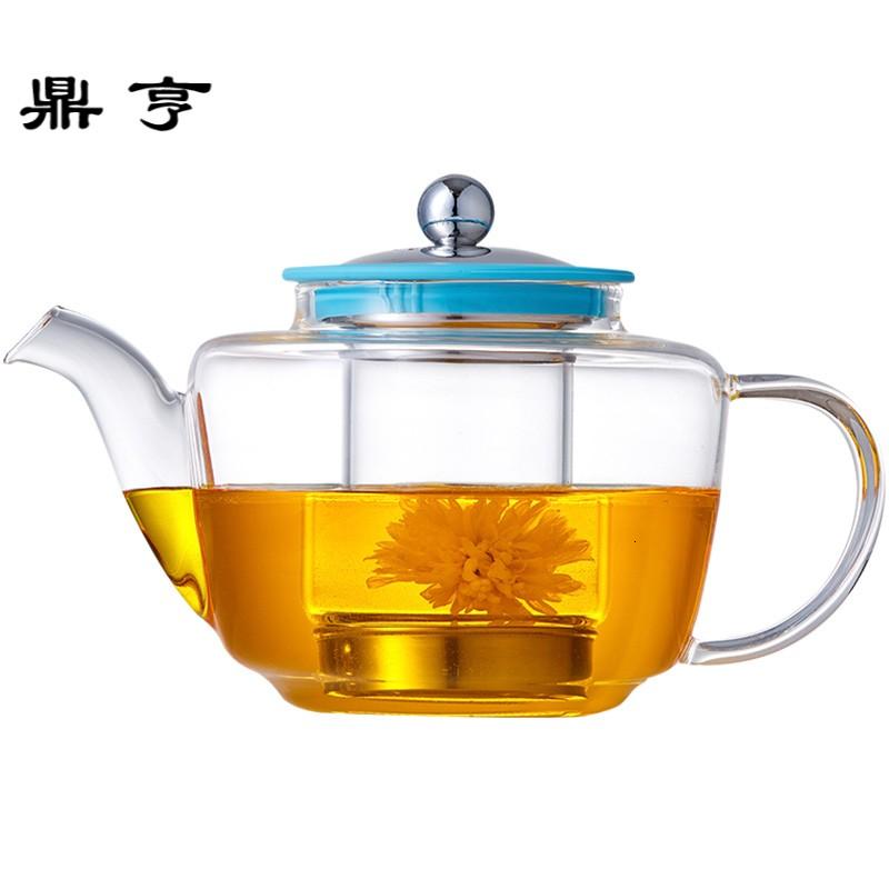 鼎亨 加厚玻璃煮茶壶黑茶泡茶壶家用耐热烧水壶透明玻璃花茶壶
