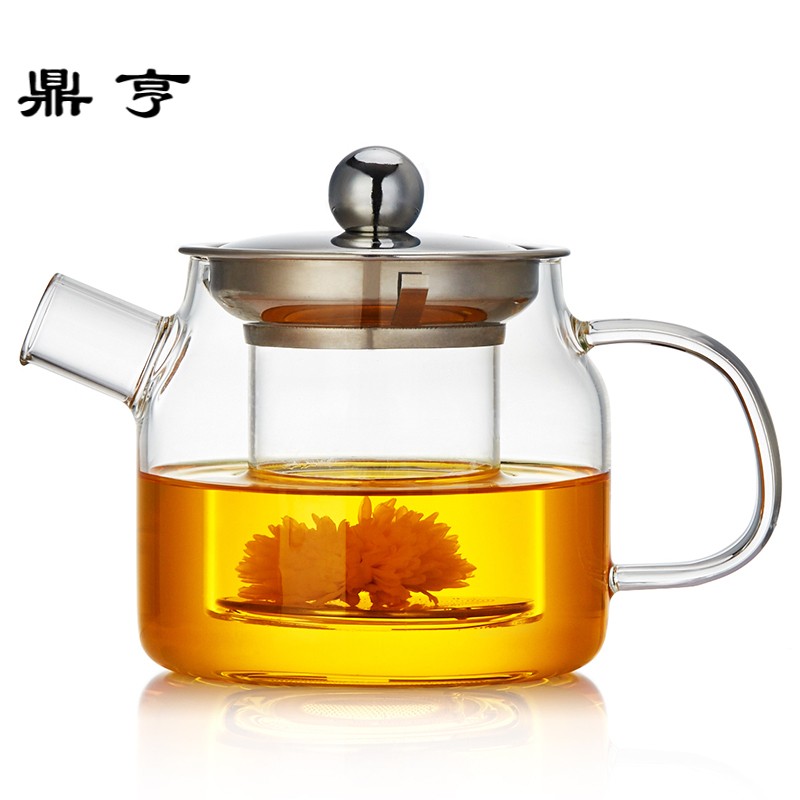 鼎亨耐热玻璃茶壶家用泡花茶壶带过滤耐高温泡茶器