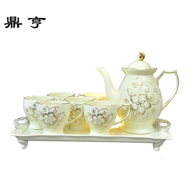 鼎亨欧式浮茶具陶瓷冷水壶水杯套装咖啡具咖啡杯杯子下午茶杯具