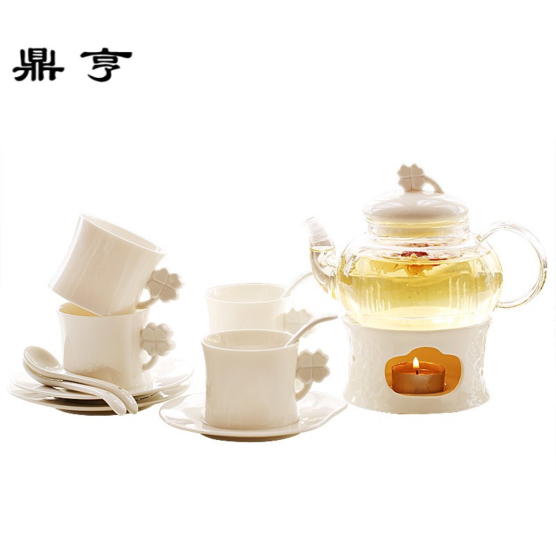 鼎亨花茶茶具套装花茶壶整套煮水果茶壶下午茶花茶杯套装陶瓷耐热