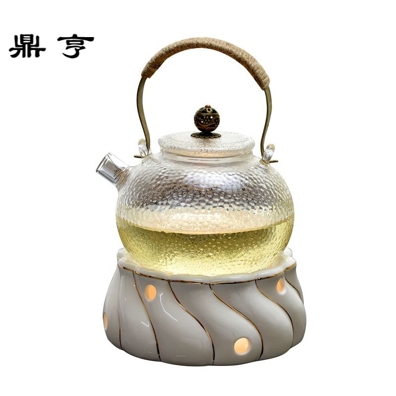 鼎亨欧式养生壶茶具陶瓷花茶壶耐高温玻璃加热煮水果茶烧水壶温茶