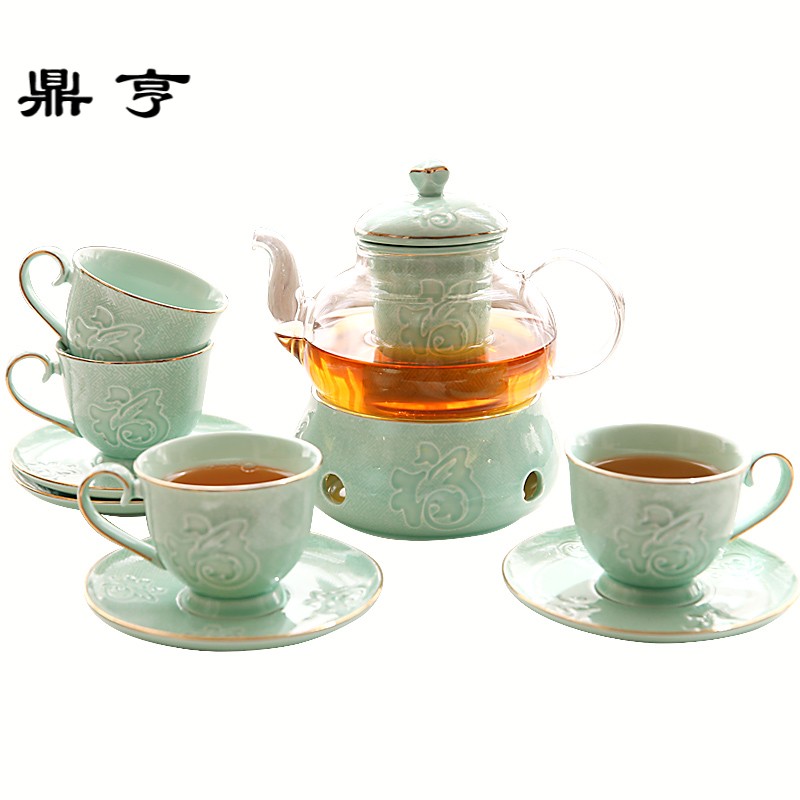 鼎亨那些时光 陶瓷花茶壶套装 送长辈 花茶水果茶壶 下午茶玻璃
