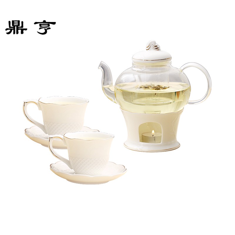 鼎亨北欧式简约水果茶下午茶茶具大容量陶瓷玻璃花茶具煮花茶壶套