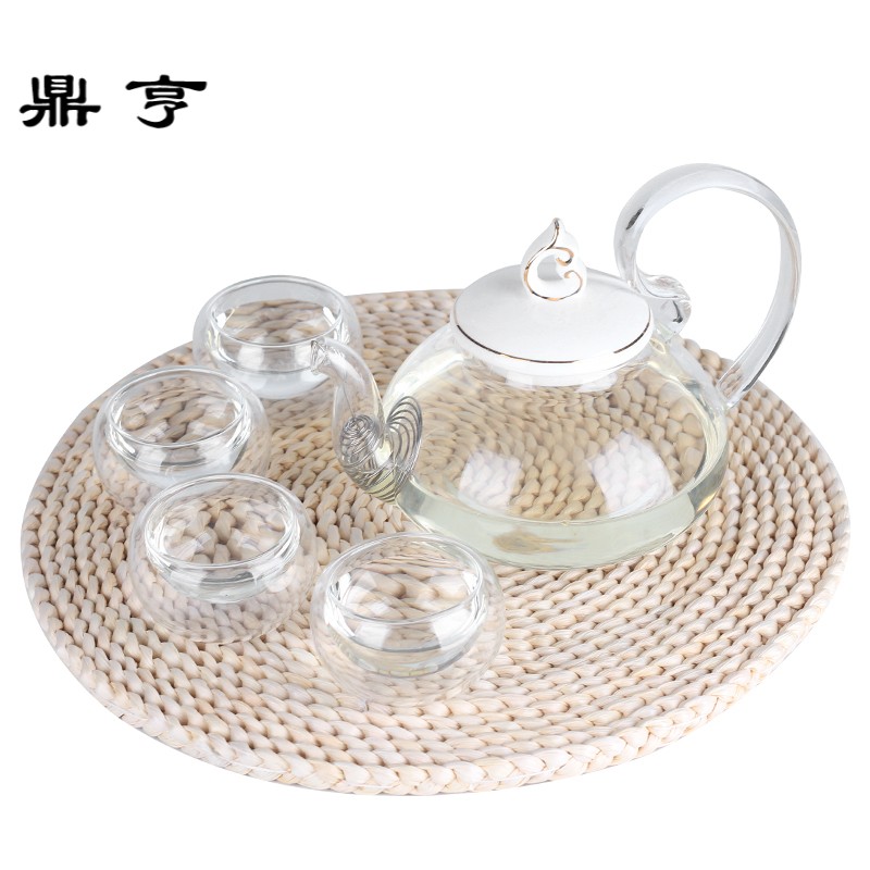 鼎亨北欧简约陶瓷玻璃花茶壶水果茶壶套装下午茶茶杯水果花果茶壶