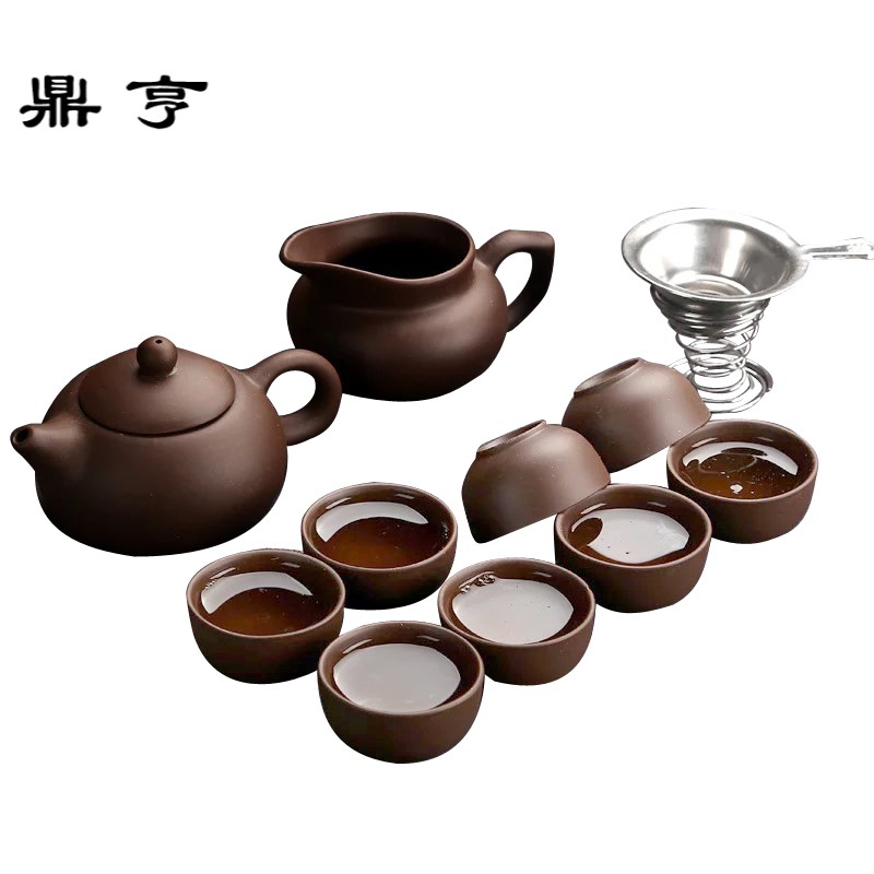 鼎亨紫砂功夫茶具套装家用紫泥整套茶具简约西施茶壶茶杯陶瓷茶具